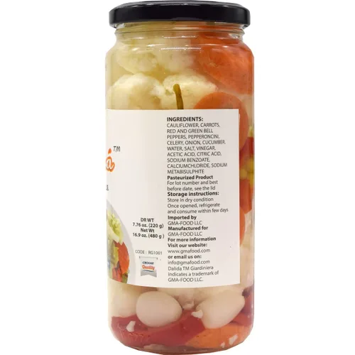 Vista 3 de Dalida - Giardiniera, verduras en escabeche, 16.9 onzas (paquete de 1)