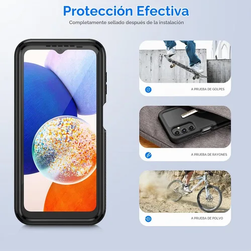 Vista 7 de seacosmo Diseñada para funda de teléfono Galaxy A14 5G, cubierta de cuerpo completo a prueba de golpes, con protector de pantalla integrado, funda