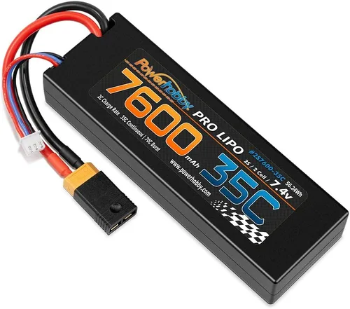 Vista 3 de Powerhobby 2S 7.4v 7600mah 35c Lipo Batería con enchufe XT60 + adaptador compatible con: Slash 4x4 4WD 2WD Stampede Rustler E-Revo E-Maxx Spartan