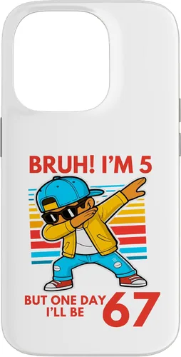 Vista 17 de Bruh I'm 5 But One-Day I'll Be 67 Retro 5th Birthday Kids Case for iPhone 17