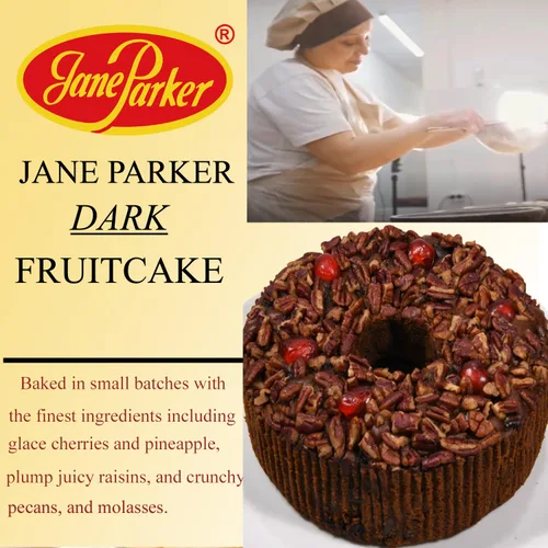 Vista 4 de Jane Parker Fruitcake Dark Fruit Cake - Anillo de 3 libras (48 onzas) en una lata coleccionable de vacaciones (los colores pueden variar)