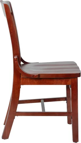 Vista 6 de EMMA + OLIVER Silla de madera de caoba con respaldo de casa escolar