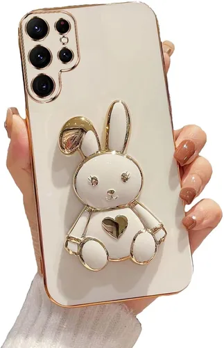 Vista 55 de Funda con soporte de conejo de corazón para Samsung Galaxy A10, cubierta protectora de TPU suave galvanizada a prueba de golpes con bonito soporte