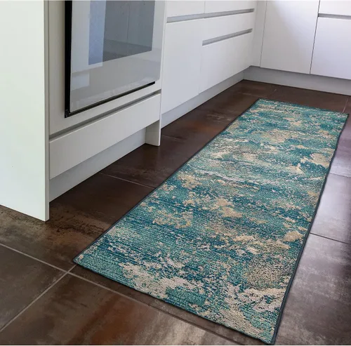 Vista 58 de Liora Manne Marina - Alfombra de área duradera de mezcla sintética tejida a máquina para interiores/exteriores - Gráfico contemporáneo océano global
