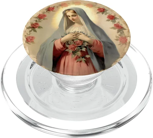 Vista 8 de PopSockets PopGrip estándar de la Virgen María Jesús