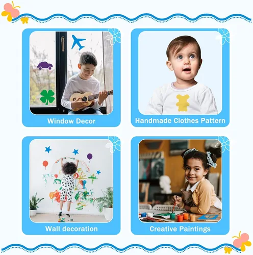 Vista 6 de Plantillas de 24 piezas, plantillas de dibujo grandes, plantilla de tiza, 8 pulgadas, juego de plantillas de forma lavable para manualidades, dibujo