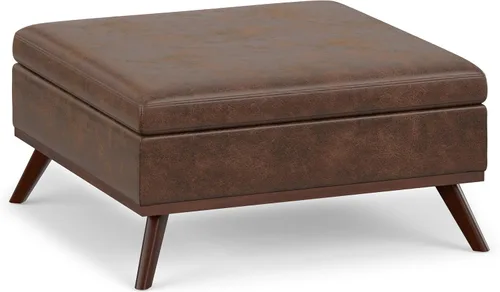 Vista 16 de SIMPLIHOME Owen - Otomana cuadrada con aspecto de lino de 36 pulgadas de Natural