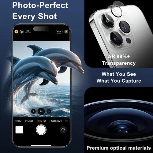 Vista 6 de [2+1 para iPhone 16 Pro Protector de pantalla de privacidad mate y protector de lente de cámara, antideslumbrante, antiespía 9H, película de vidrio