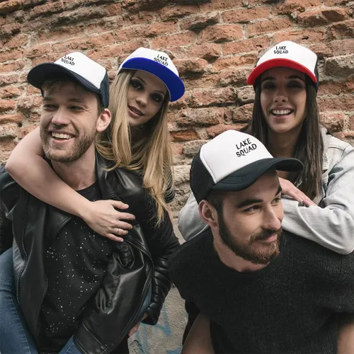 Vista 4 de Speedy Pros Gorra de béisbol Trucker Hat Lake Squad Camping Lake Snapback para hombre y mujer
