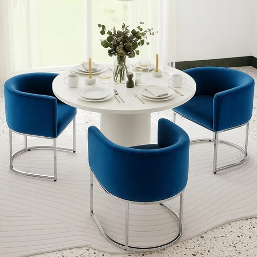 Vista 36 de HNY Silla de comedor moderna de mediados de siglo tapizada en forma de barril, negra, con brazos, silla de cocina y comedor de cuero, silla auxiliar