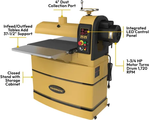 Vista 13 de Powermatic PM2244 1-3/4 hp, lijadora con tambor