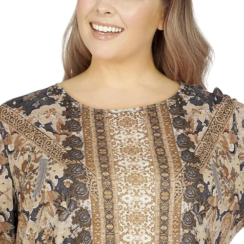 Vista 5 de Ruby Rd. Top de sublimación con estampado de espejo para mujer de talla grande