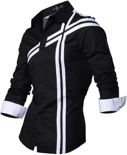 Vista 48 de JZS041, camisa de vestir de manga larga para hombre