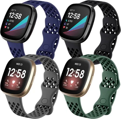 Vista 9 de Maledan Compatible con Fitbit Sense Band Fitbit Versa 3 Band Fitbit Sense 2 Band Fitbit Versa 4 Bandas, correa de reloj deportiva impermeable