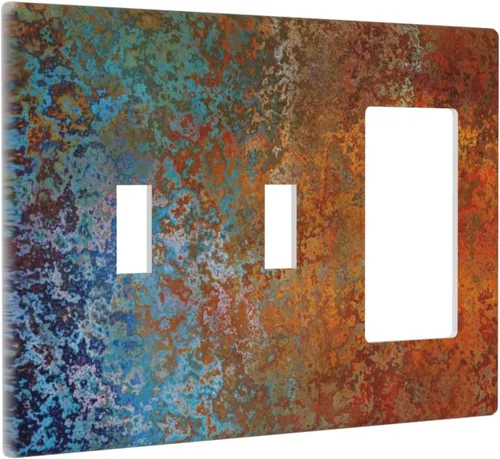 Vista 89 de Placa de Interruptor de Luz de Palanca Única Abstracta en Negro, Blanco y Gris, Cubierta de Tomacorriente, Placa de Pared Decorativa de Un