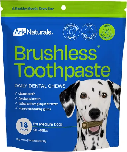 Vista 18 de Ark Naturals Pasta Dental sin Cepillo, Masticables Dentales para Perros de Razas Extra Grandes, Refresca el Aliento, Textura Única Ayuda a Reducir