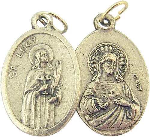 Vista 23 de Catholic Patron Saint Medals Base en tono plateado, 1 pulgada, juego de 2