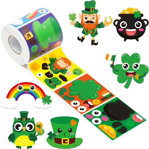 Vista 16 de Haooryx Fall Pumpkin Stickers Roll, 300 Pcs Make Your Own Halloween Pumpkin