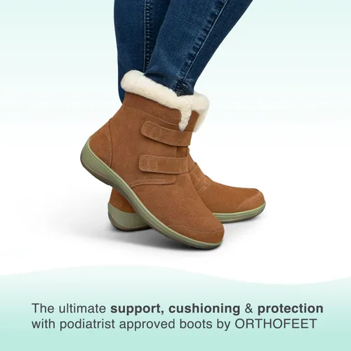 Vista 2 de Orthofeet Botas ortopédicas de gamuza Florence para mujer