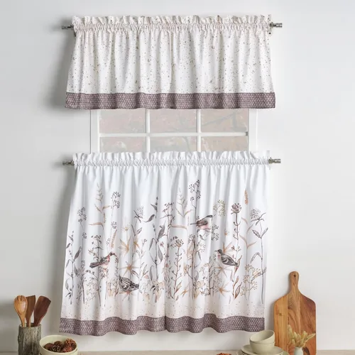 Vista 51 de Maison d' Hermine Juego de cortinas de cocina para ventanas, juego de cortinas de cocina 100% algodón, cenefas para el hogar [2 niveles