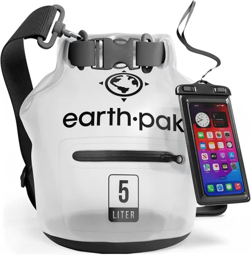 Vista 35 de Earth Pak Bolsa seca impermeable con bolsillo con cremallera, mochila impermeable para mantener el equipo seco