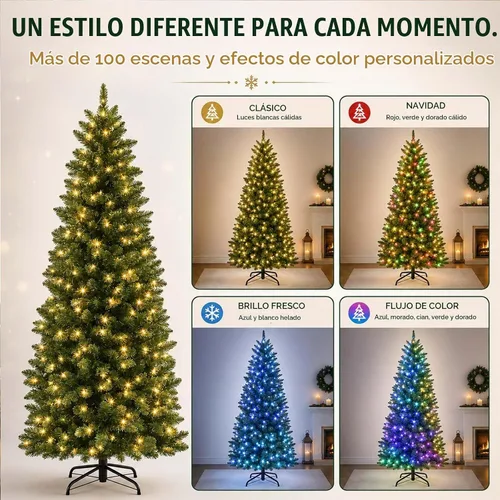 Vista 5 de Avatar Controls Árbol de Navidad con lápiz inteligente preiluminado de 7.5 Árbol de Navidad artificial delgado para espacios pequeños