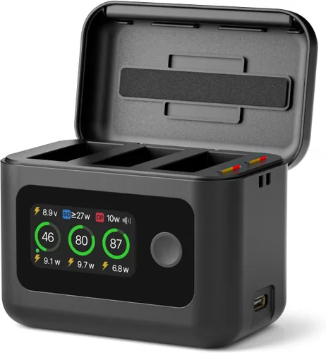 Vista 10 de Batería Osmo 360 (2 paquetes) con concentrador de carga inteligente rápida de 24 W, compatible con DJI Osmo 360/Action 6/Action 5 Pro/Action