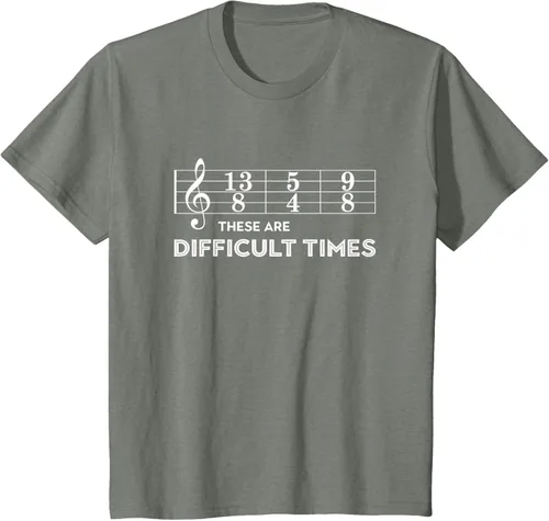 Vista 107 de Musician - Camiseta con texto en inglés "These are Difficult Times", talla S