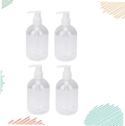 Vista 8 de Botellas de champú recargables, 4 unidades, dispensador de jabón de mano, botellas de agua transparentes, botella de champú, botella de bomba