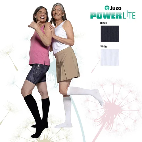 Vista 4 de Juzo Power Lite, 2620, hasta la rodilla, calcetines de compresión de 15-20 mmHg para estilos de vida activos, hombres y mujeres, M, color negro