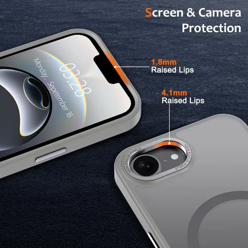 Vista 877 de Anuck - Funda magnética para iPhone 11 compatible con MagSafe, carcasa trasera mate translúcida dura, borde de TPU, delgada, resistente a impactos