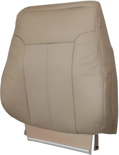 Vista 8 de Priprilod Funda de Asiento de Reemplazo de Microfibra de Cuero Perforada Color Marrón Claro para Conductor y Pasajero, con Respaldo Reclinable