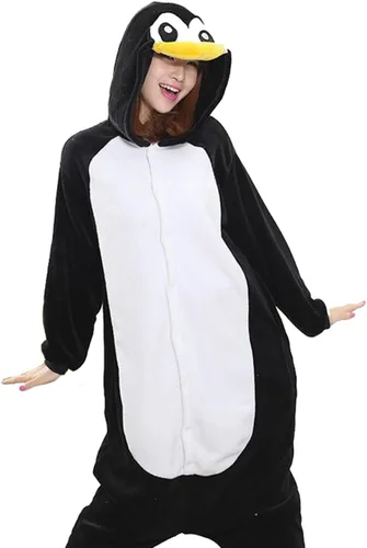Vista 4 de Adrinfly - Disfraz de pingüino unisex para adulto de una sola pieza