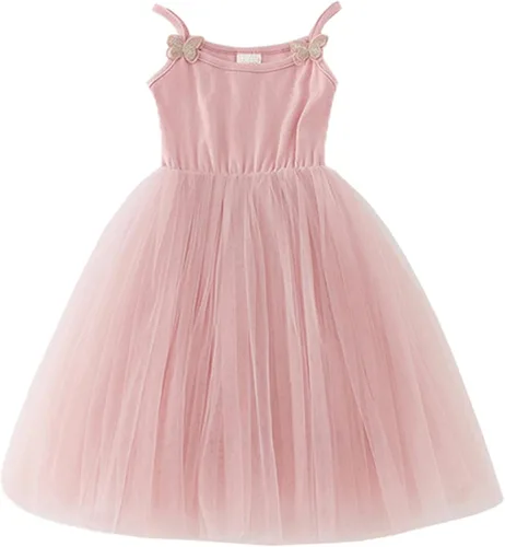 Vista 14 de Vestido de Tutú para Niñas Pequeñas, Vestido de Tul Sin Mangas, Estilo Princesa, Vestido de Fiesta de Verano Negro