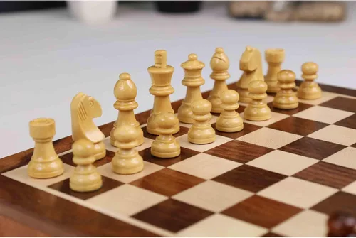 Vista 8 de RoyalChessMall- Juego de ajedrez magnético de viaje con cajón, 10 pulgadas, madera de palisandro dorado