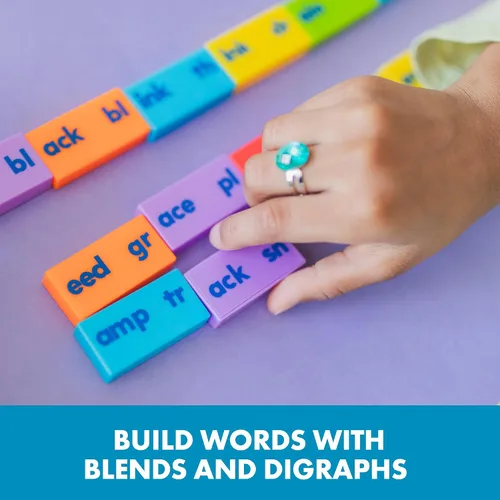 Vista 3 de Educational Insights Phonics Dominoes Blends & Digraphs - Imprescindible para el aula de primer grado, materiales de alfabetización primaria