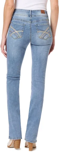 Vista 2 de WallFlower Women's Luscious Curvy Bootcut Mid-Rise Insta Stretch Juniors Jeans (Standard and Plus)