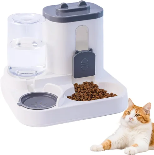 Vista 9 de Conjunto de Comedero y Dispensador de Agua por Gravedad para Mascotas, Comedero Automático para Perros y Dispensador de Agua para Perros, Gatos
