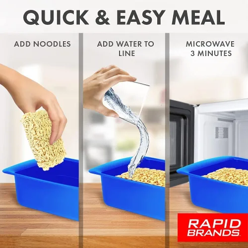 Vista 3 de Rapid Ramen Cooker Utensilios de cocina para microondas para ramen instantáneo Sin BPA y apto para lavavajillas Perfecto para dormitorio Negro