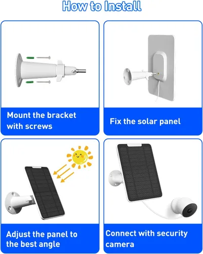 Vista 7 de Panel solar premium para cámara Google Nest, panel solar de 5W para cámara Google Nest interior y exterior (versión con batería), especialmente