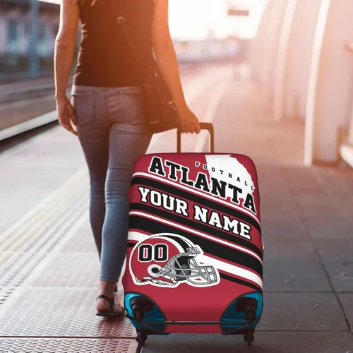 Vista 7 de Fundas de equipaje personalizadas con nombre y número, funda de maleta lavable elástica personalizada para equipaje, Atlanta