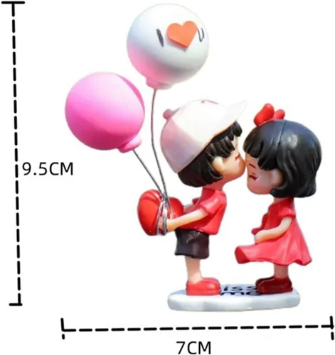 Vista 7 de Lindos adornos para parejas, decoración de automóvil, decoración de automóvil para pareja, figuras de acción de caricaturas para parejas, accesorios