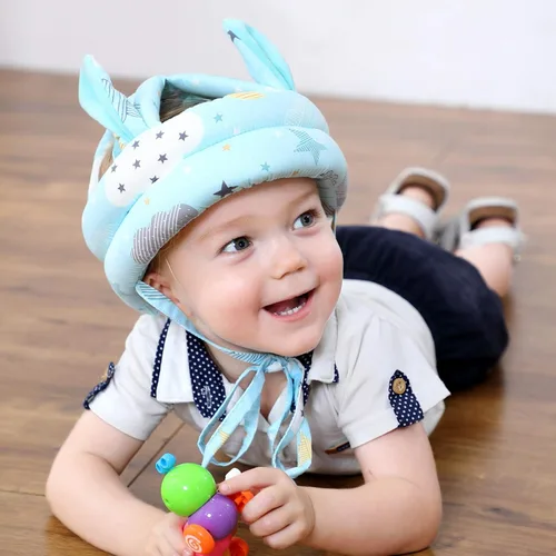 Vista 7 de Bonito casco de seguridad para bebé, antigolpes, cojín para la cabeza anticolisión, suave y transpirable, para niños, protección anticaídas