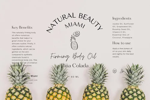 Vista 4 de Aceite corporal reafirmante de Piña Colada, aceite vegano, aroma de cóctel artesanal, profundamente hidratante, brillante, hidratante, aceite