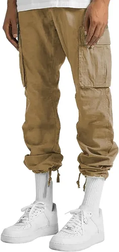Vista 5 de LYRXXX Pantalones cargo casuales para hombre, pantalones de senderismo, pantalones de entrenamiento para hombre