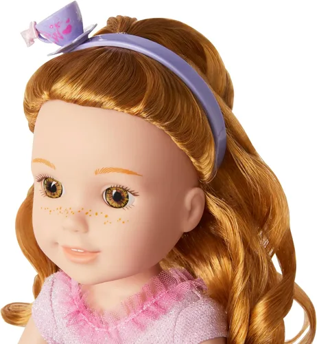 Vista 5 de American Girl WellieWishers muñeca de 14.5 pulgadas lista para ser real con atuendo de diadema de taza de té y zapatillas de ballet, para niños de 4