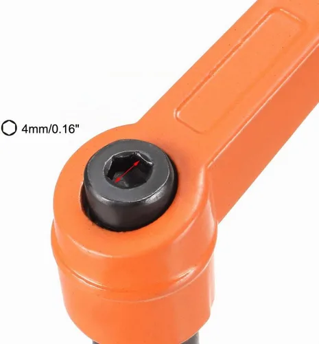 Vista 3 de uxcell® M8 manija ajustable palanca de sujeción botón trinquete hembra roscado perno 3 piezas