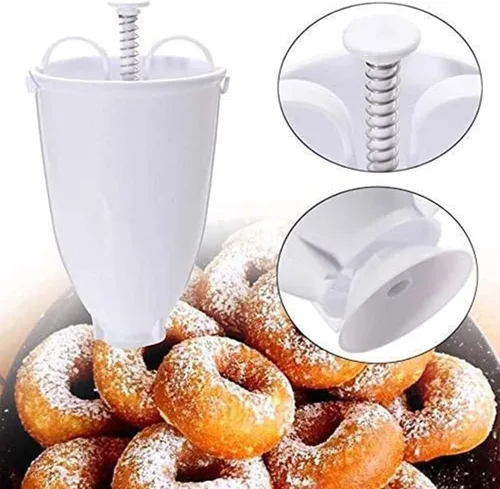 Vista 7 de Molde para hornear postres exprimido a mano, molde de máquina de rosquillas de plástico, herramienta de bricolaje, cocina, pastelería, utensilios