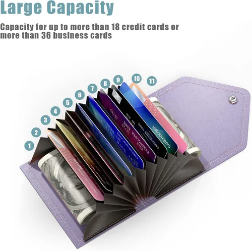 Vista 3 de Nipichsha Tarjetero para tarjetas de crédito, cartera pequeña para tarjetas, cartera delgada de cuero para tarjetas, funda de bolsillo para tarjetas