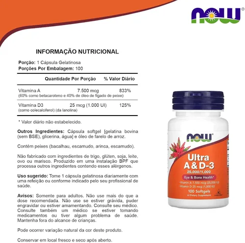 Vista 4 de NOW Foods Ultra A & D 25000/1000 100 SGELS